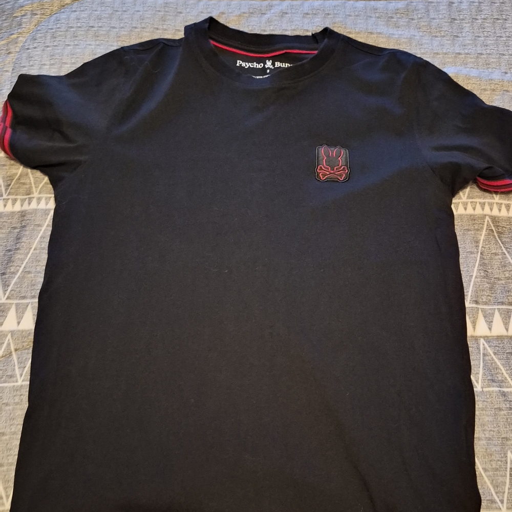 Psycho Bunny Black Shirt with Red Accents